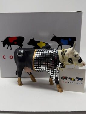 NWT Cow Parade Retired Disco Cow Figurine #9134